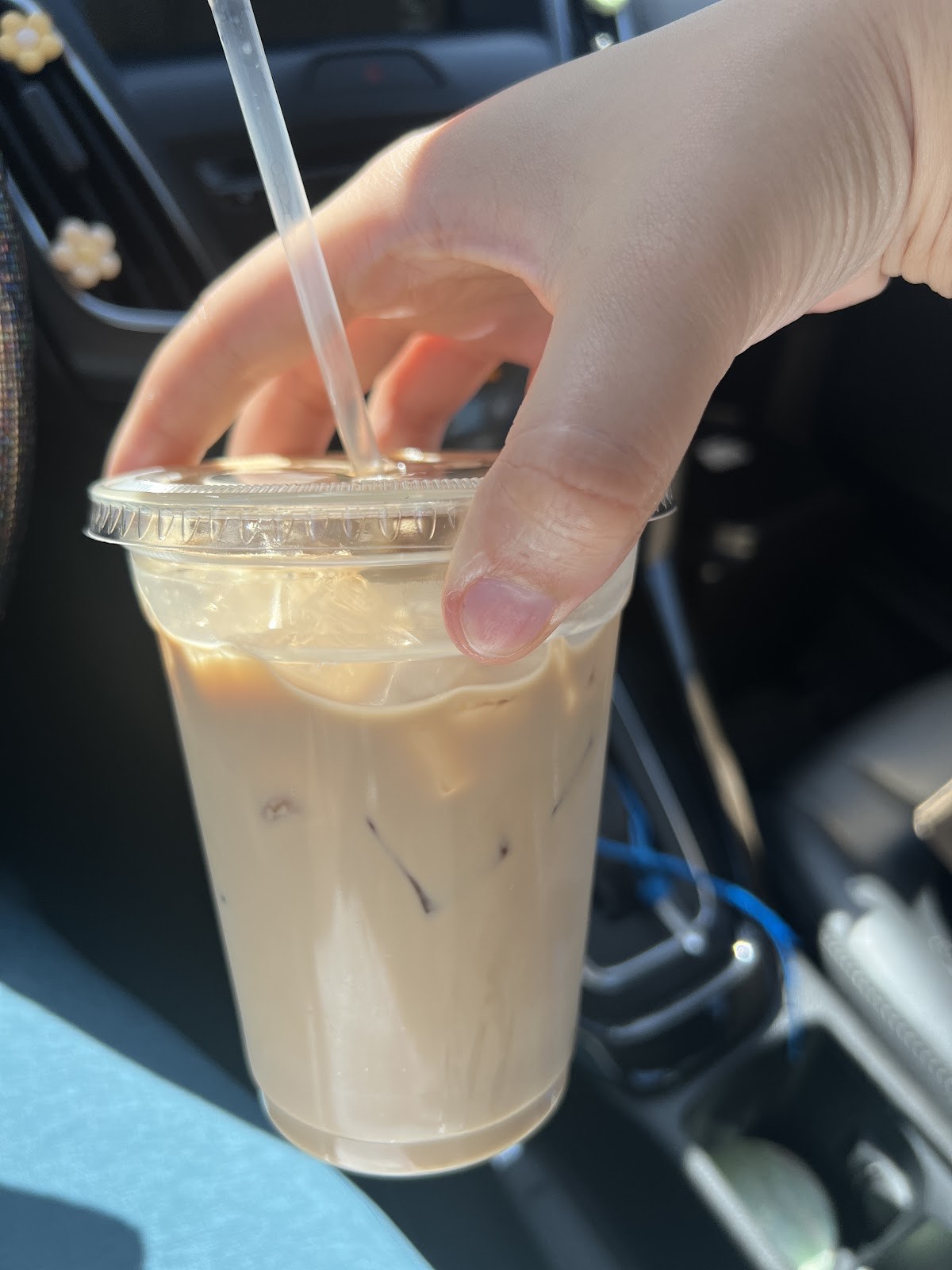 A cold iced coffee from Gold Star Donuts, perfect with a fresh donut